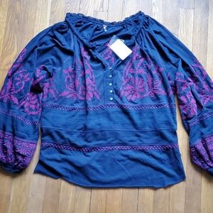 Free People Persuasion Balloon Sleeve Top